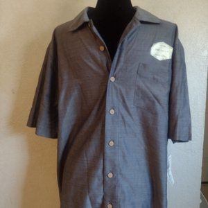 NWT Men’s BATIK BAY  Large Button Up Shirt. Blue/Grey